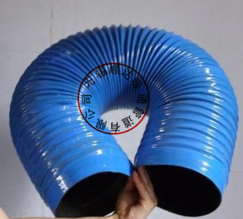 工业吸尘管 蓝色PVC橡胶伸缩软管 除尘管软接头 波纹通风管150