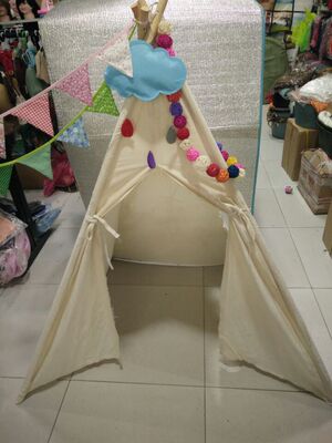 儿童帐篷礼物帆布超大游戏屋室内小孩印第安玩具摄影道具韩国