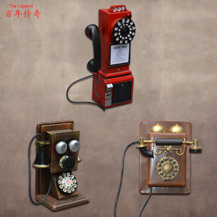 复古 老式 挂墙电话机模型 服装店酒吧 橱窗装饰品 摆件 摄影道具