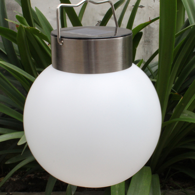 新品户外太阳能球形挂灯防水LED不锈钢庭院景观灯别墅花园路径灯