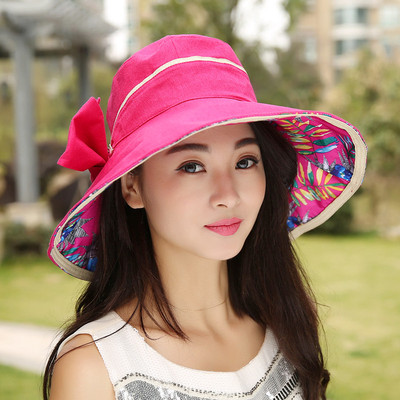 遮阳帽女夏季韩版潮防紫外线户外出游太阳帽可折叠大沿沙滩帽