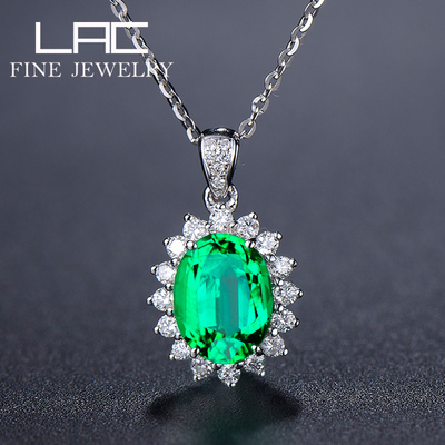 LAC高级珠宝天然祖母绿吊坠女18K金定制镶嵌贵重彩色宝石项链正品