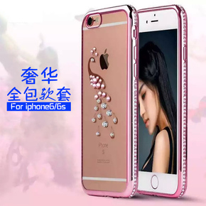 iphone6手机壳苹果6s保护套4.7寸全包软壳水钻电镀玫瑰金镶钻plus