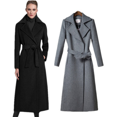 2015冬装新款女装毛呢外套女长款韩版修身气质大码羊绒呢子大衣女