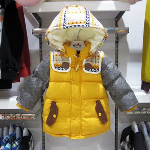 未来之星男童羽绒服中长款专柜正品儿童连帽保暖羽绒外套WB549587