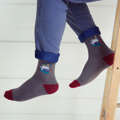 袜子男 全棉简约中筒袜子潮流情侣袜日系设计款棉袜个性街头袜子