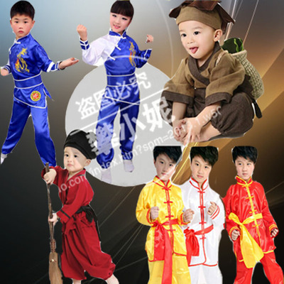 少林寺武术练功服装演出服装孔融让梨儿童舞蹈服饰小和尚药童包邮
