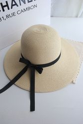 草帽女士遮阳帽子女夏天大檐凉帽大沿帽度假可折叠沙滩帽