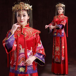 中式结婚礼服应采儿秀同款禾服古装嫁衣龙凤褂和敬酒服新娘女旗袍