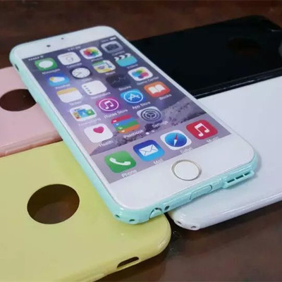 苹果6手机壳4.7 iphone6 plus手机套i6带防尘塞硅胶套糖果色TPU套