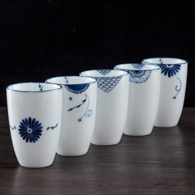 景德镇原创意陶瓷 纯手工手绘青花 杯子有把手马克杯水杯批发定制