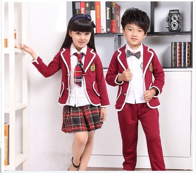 韩版学院风中学生春秋季校服 男女儿童英伦长袖班服合唱服定制
