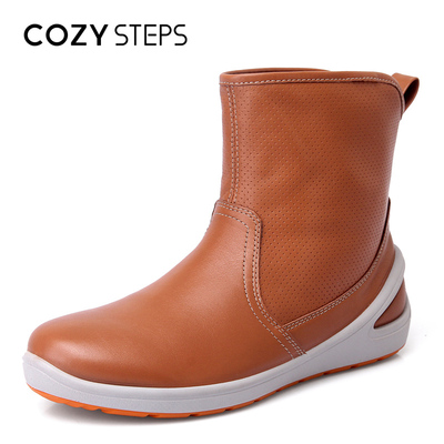 COZY STEPS2016秋季新品套筒平底靴子头层牛皮真皮女单靴6A016
