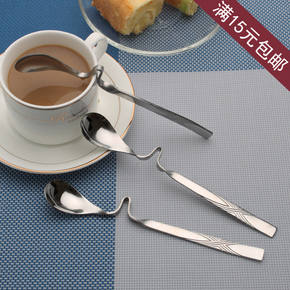 不锈钢 弯勺 咖啡勺 小勺子 搅拌勺 奶茶勺 长柄 韩国 创意 可爱