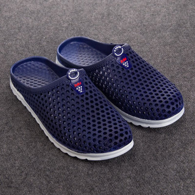 男夏新款韩版镂空包头洞洞鞋包头透气防滑沙滩鞋防水塑胶塑料拖鞋