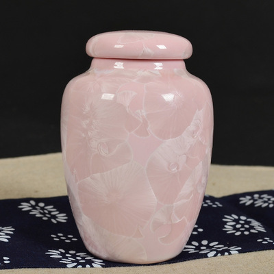 陶瓷罐 柱形长圆窑变开片结晶釉茶叶罐 膏香粉面霜类包装罐