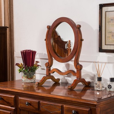 格兰卡博 欧式新古典台式化妆镜梳妆台镜子 实木化妆镜 定制家具