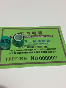 台湾2016年带证足环TFPF信鸽用品用具赛鸽足环/鸽子脚环/定做//