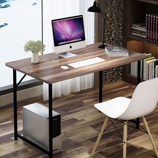 电脑桌 台式家用办公桌带书架简约现代书桌书架组合简易写字桌子