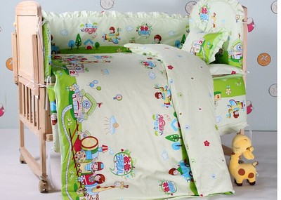 新生婴儿全棉床上用品套件 拆洗韩式宝宝床品 卡通全棉五件套