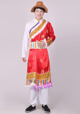 新款男士藏族舞蹈演出服饰蒙古族服装男装藏族舞台表演服藏袍套装
