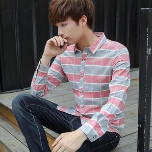 韩版男士衬衫2016秋季新款修身时尚衬衣男装新品