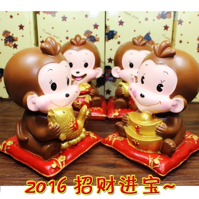 猴摆件家居客厅装饰品招财猴生肖猴子树脂汽车摆件本命年新年礼物