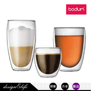 丹麦BODUM双层高硼隔热玻璃杯子咖啡杯 创意玻璃花茶杯 透明水杯