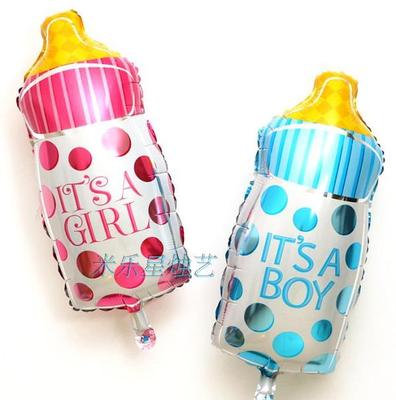 新款热销奶瓶铝膜气球宝宝一周岁生日派对庆典场地装饰布置批发