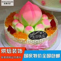 立体桃子寿桃翻糖模具祝寿寿桃生日蛋糕装饰糖艺模巧克力硅胶模具