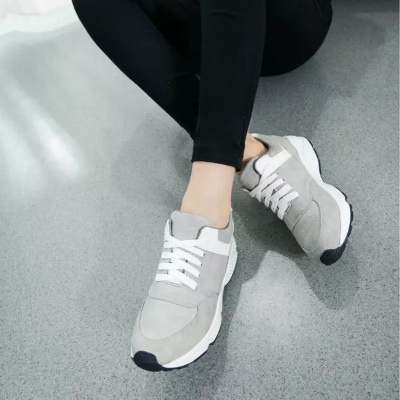 卡婵韩版新款帆布运动休闲鞋内增高女鞋跑步鞋旅游鞋厚底学生鞋潮