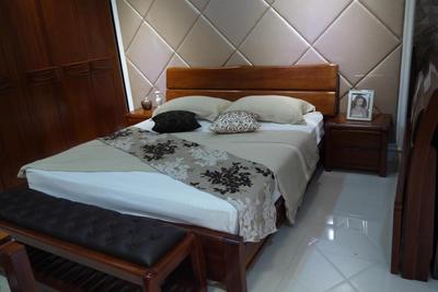 海棠木床实木床1.8米双人床双档木床新中式木床婚床高箱木床