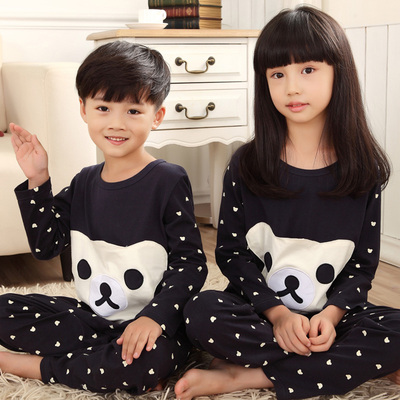儿童睡衣女童秋季男孩长袖纯棉春秋款套装可爱卡通韩版家居服套装