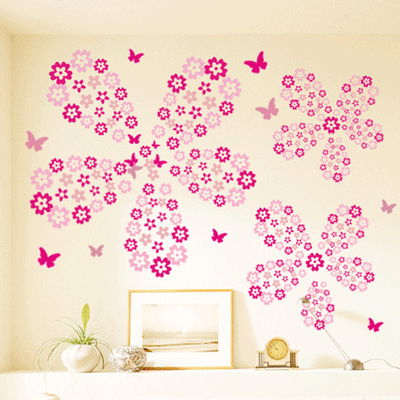 创意可移除墙贴纸   卧室温馨浪漫婚房装饰 床头墙壁贴画 小碎花