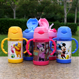 迪士尼304不锈钢保温杯子幼儿学饮儿童水壶真空可爱女水杯保暖瓶