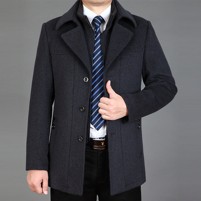 秋冬季男士风衣韩版修身中长款呢子大衣男装中青年休闲羊毛呢外套