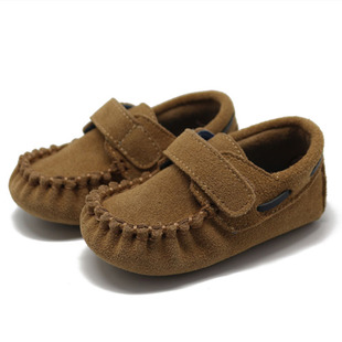 新款宝宝步前鞋反绒皮一体室内鞋 0-2岁软底防滑学步鞋真皮婴儿鞋