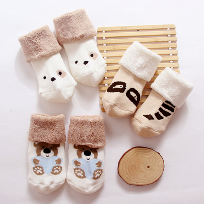 婴儿袜子纯棉0-3-6-12个月新生儿1-3岁宝宝秋冬季款加厚毛圈袜子