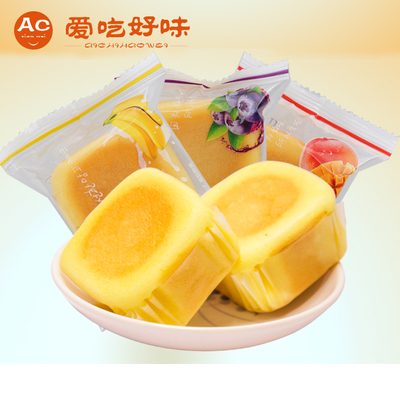 【爱吃好味】芒果/蓝莓/香蕉夹心蛋糕35gX10袋休闲零食品糕点点心