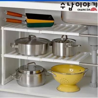 韩国正品进口 厨房双层置物架整理收纳层架/炒锅置物架创意储物架