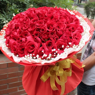 99朵红玫瑰粉玫瑰鲜花花束北京上海各市同城专人配送求婚女友礼物