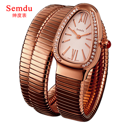 瑞士名牌手表 蛇形手表 正品时尚石英表腕表女士手表 女表