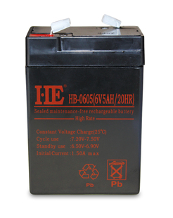HE 6V5AH蓄电池6V5AH电瓶6V5A童车电瓶铅酸免维护替6V4AH 6V4.5AH