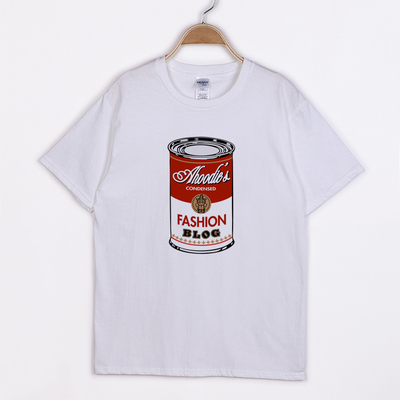 熊猫原创 日系潮牌 AHOODIE 罐头可乐瓶 卡通印花 男 短袖T恤