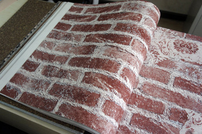 中式仿真立体红砖墙 个性纯纸砂岩墙纸 服装店酒店专用壁纸