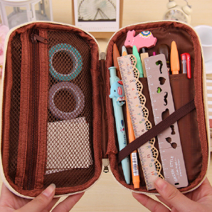 韩国大容量笔袋铅笔盒创意男女学生文具袋笔帘笔袋大容量