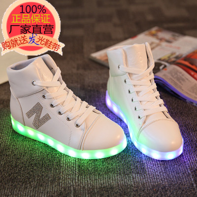 2015冬季新款发光鞋USB充电LED七彩灯光鞋夜光闪光鞋跑马灯单鞋女