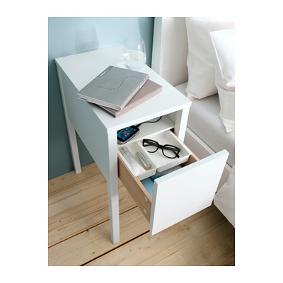 重庆宜家家居IKEA正品代购诺德里床头桌简约白色床头柜储物单柜