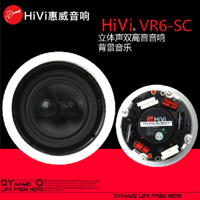 Hivi/惠威VR6-SC吸顶喇叭音响 立体声同轴定阻背景音乐广播音箱