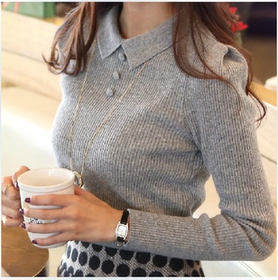 韩版 套头 女2015秋季新品女款 打底衫 女长袖修身显瘦毛衣包邮